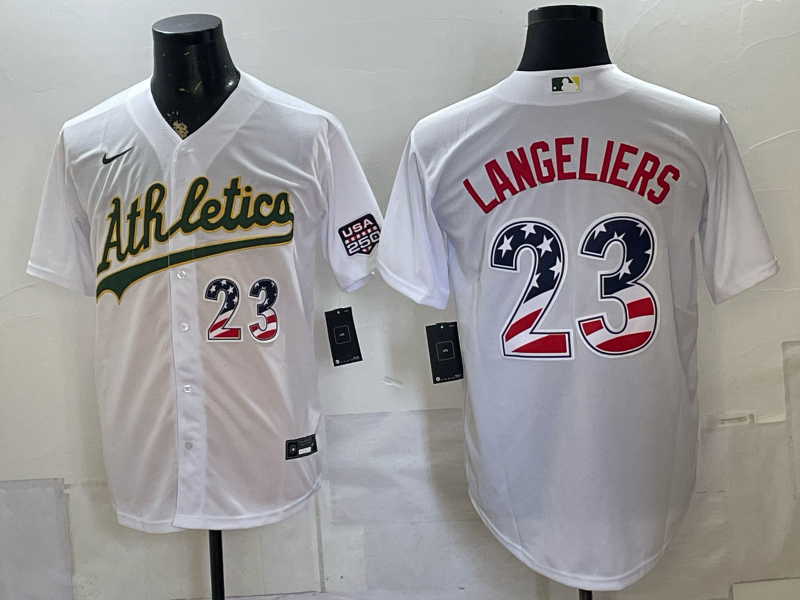 Men Oakland Athletics #23 Langeliers white Nike 2026 MLB Jersey 0717002->seattle mariners->MLB Jersey